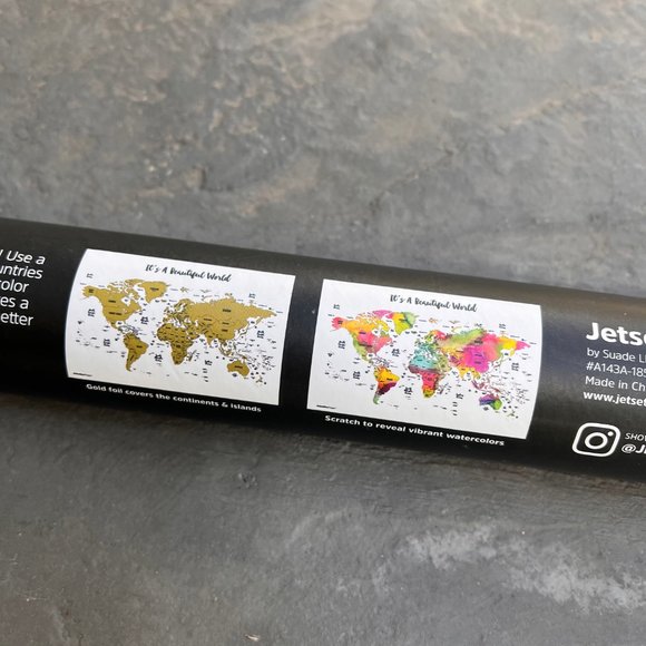 JetsetterMaps "It's a Beautiful World-Scratch Your Travels" - World Map 30x20" - Picture 7 of 8